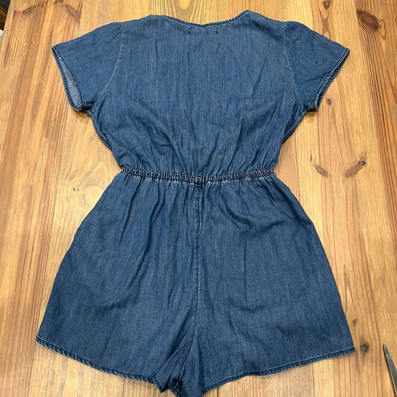 Women's Abercrombie & Fitch Blue‎ Denim Tie Front Romper S 0046 B1 - Picture 3 of 7